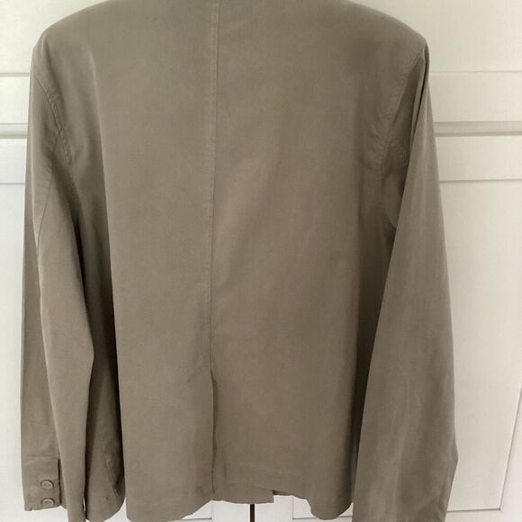 Eileen Fisher Womens Khaki Jacket Sz L 3 Button Stretch Lightweight - Picture 5 of 10